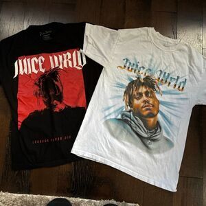 Juice wrld graphic men’s t shirt lot of 2 size medium black white short sleeve r